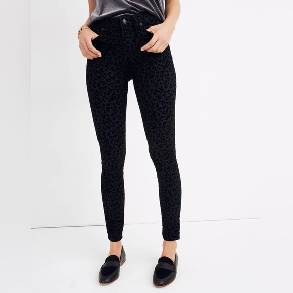 Madewell 9” Mid-Rise Skinny Jeans: Flocked Leopard Edition |Size 27| - Picture 2 of 8